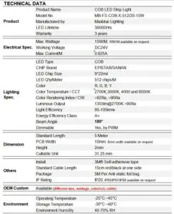 led strip cob - maxblue lighting