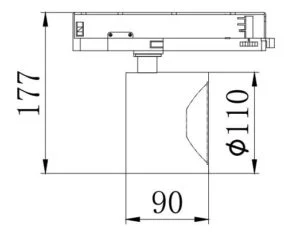 30W LED track lighting drawing