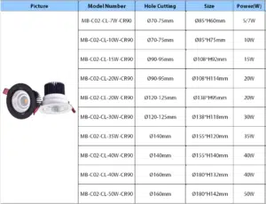 C02-CL series tiltable downlight